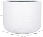 SAFAVIEH Outdoor Collection Nardo White Cement Ficonstone Planter Pot