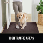 GORILLA GRIP Front Door Mat, 35x23, Indoor Outdoor Ultra Absorbent HydroAbsorb Doormat, Absorbs Up to 5.7 Cups of Water, Stain and Fade Resistant, Rubber Backing Doormats, Captures Dirt, Coffee