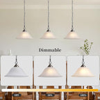 Vintage Plug in Pendant Light,Hanging Lights with Plug in Cord,16.4Ft Cord & 14.7Ft Chain Dimmable Brushed Nickel Hanging Light Fixture,Hanging Lamp with On/Off Switch for Kitchen,Bedroom,Living Room