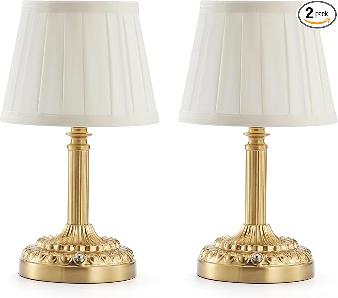 2 Pack Rechargeable Cordless Table Lamps for Restaurant Dining Table, 5200mAh Small Battery Operated Lamp, Portable Dimmable Touch Bedside Night Light for Bedroom Kitchen Bathroom Patio