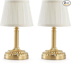 2 Pack Rechargeable Cordless Table Lamps for Restaurant Dining Table, 5200mAh Small Battery Operated Lamp, Portable Dimmable Touch Bedside Night Light for Bedroom Kitchen Bathroom Patio