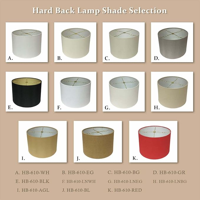 Royal Designs, Inc. HB-610-18BLK-2 Shallow Drum Hardback Lamp Shade, 17 x 18 x 11.5, Black with Gold, 2-Pack