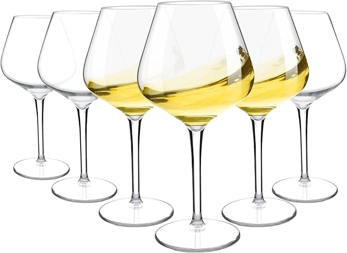 MICHLEY Floating Wine Glasses for Pool 18 OZ Unbreakable Tritan Plastic Stemmed Red Wine Glasses Ideal for Beach Bar Camping Dishwasher Safe, Set of 6