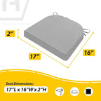 AAAAAcessories Outdoor Seat Cushions for Chairs, Waterproof, Fade-Resistant Patio Furniture Replacement Cushions, 17" x 16" x 2", Set of 4, Gray