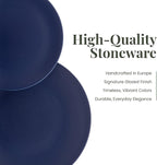 Larder & Vine Ceramic Stoneware Dinnerware 16-Piece Set, 4 Place Settings (Indigo)