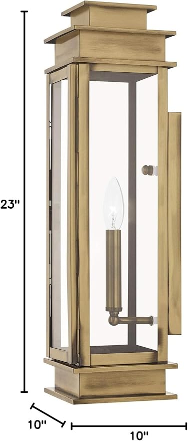 Livex Lighting 20207-04 Transitional One Light Outdoor Wall Lantern from Princeton Collection in Black Finish