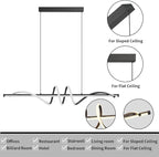 Modern LED Pendant Lights, 47in Chandelier Dimmable with Remote Control 3000k-6000K Adjustable Color Temperature, Aluminum Island Lighting Lamp Fixture for Kitchen, Dining Room, Billiard Room