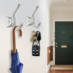 2 Pack Brushed Nickel Towel Robe Hooks, Coat Hooks for Wall Hanging Hat, Key, Bag, Mudroom Hook Entrance Bathroom Door Decorative Heavy Duty Hats Hanger