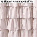 Seasonwood Beige Shower Curtain Cute Ruffle Shower Curtain Shabby Chic Farmhouse Style Design Girly Shower Curtains Button Country Style,72x78