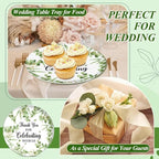 3Pcs Thank You Melamine Serving Tray 10 Inch Round Serving Platters Thank You for Celebrating with Us Food Tray for Wedding Birthday Baby Shower Party Favor Supplies