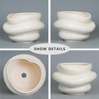 Ceramic Plant Pots Bonsai 11 Inch - Flower Pots for Indoor Plants, Large Plant Pots with Drainage Hole, Decorative Planter Outdoor Flower Pot for Office, Gift for Men Women, White