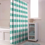 Vandarllin Rustic Green White Buffalo Check Plaid Pattern Shower Curtain, Farmhouse Shower Curtains Set with Hooks, Waterproof Fabric Bathroom Curtains Decor Home Accessories,66 X 72 Inch Long
