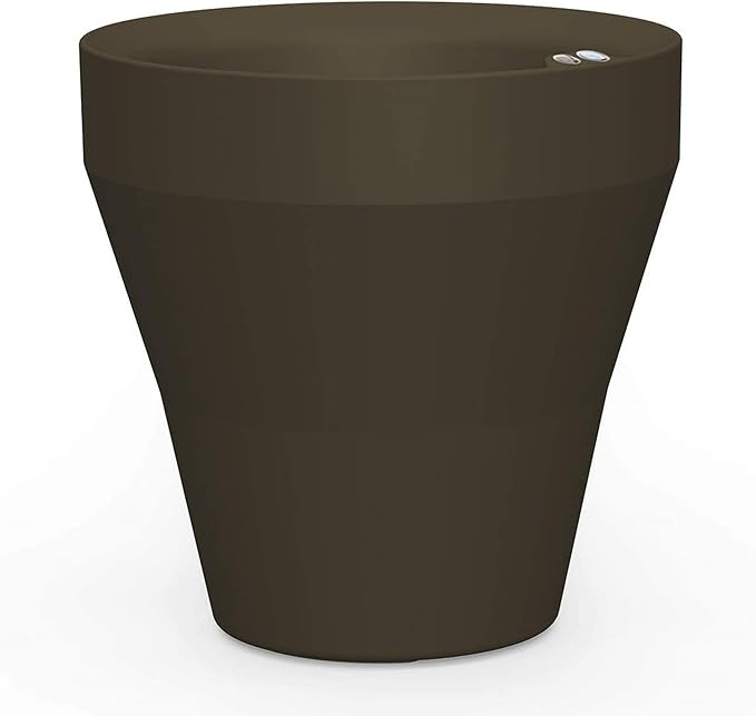 Crescent Garden Rim TruDrop Planter, Self-Watering Plant Pot, 22-Inch (Old Bronze)