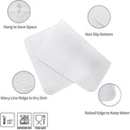 Silicone Dish Drying Mat for Multiple Usage,Easy clean,Eco-friendly,Heat-resistant Silicone Mat for Kitchen Counter or Sink,Refrigerator or Drawer Liner White 4XL 32 inches x 18 inches