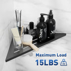 Corner Shower Shelf 10" Slot Design Recessed Shower Shelves for Tiled Wall, 304 Stainless Steel Corner Shelves for Bathroom Organizer, Matte Black, 2 Pack