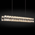 Crystal Black Rectangle Chandelier for Dining Room,L54in Dining Room Chandelier Over Table,Modern Chandelier for Dining Room,Kitchen Island, Over The Dining Table, Includes 60xG4 Bulbs