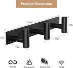 Wall Mounted Coat Rack-3 Hooks, Heavy Duty Stainless Steel Wall Hooks for Towel Coat Bag, Hat Rack Coat Hanger Coat Hooks Towel Racks for Bathroom Entryway Kitchen Hotel Office (Black, 1 Pack)