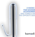 Bamodi Shower Caddy Hanging - 3-Tier Over Door Shower Basket Chrome-Plated - No Drilling Required - Fits Shower Screens up to 0.78 inches - Hangable Shower Rack with 2 Towel Hooks