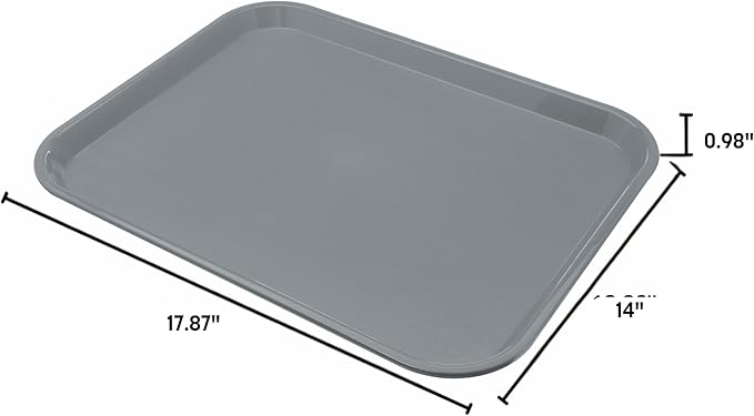 Carlisle FoodService Products Cafe Fast Food Cafeteria Tray with Patterned Surface for Cafeterias, Fast Food, And Dining Room, Plastic, 17.87 X 14 X 0.98 Inches, Orange