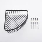 Corner Shower Caddy Organizer, SUS304 Stainless Steel Heavy Duty Rust-Proof Shelf Organizer, Wall Mounted Storage Rack for Bathroom Kitchen, Matte Black