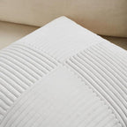 Fancy Homi 2 Packs White Euro Decorative Throw Pillow Covers 26x26 Inch for Living Room Couch Bed, Rustic Farmhouse Boho Home Decor, Soft Corss Corduroy Patchwork Textured Square Cushion Case 66x66 cm