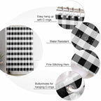 Vandarllin Rustic Black White Buffalo Check Plaid Pattern Shower Curtain, Farmhouse Shower Curtains Set with Hooks, Waterproof Fabric Bathroom Curtains Decor Home Accessories, 60 X 72 Inch Long