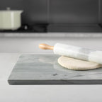 Koville Brazilian Natural Marble Cutting Board for Kitchen, 16x12inch Large Hand Crafted Marble Slab for Cheese, Charcuterie, Pastry Board - Wedding Gift, House Warming Gift