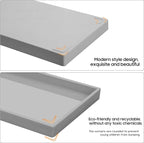 Vanity and Bathroom Tray, 9.8" ABS Countertop Organizer,Waterproof Vanity Tray for Toilet Tank,Perfume,Soap,Keys,Bathroom Accessories,Kitchen and Bath Trays,Non Slip Small Trays,Gray,2 Pack