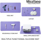 Silicone Dish Drying Mat for Multiple Usage,Easy clean,Eco-friendly,Heat-resistant Silicone Mat for Kitchen Counter or Sink,Refrigerator or Drawer Liner Light Purple 5XL 36inches x 18inches