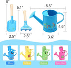 Sungmor Small Watering Can Set Cute Little Gardener Kit | Package Includes 3PC Blue Number Watering Can & Trowel & Rake Gardening Hand Tools | Perfect for Garden,Yard or Beach