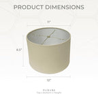 Royal Designs, Inc. HB-610-12LNBG Shallow Drum Hardback Lamp Shade, 11 x 12 x 8.5, Linen Beige