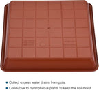 MECCANIXITY Plant Pot Saucer 7 Inch Plastic Square Flower Drip Tray for Indoor Outdoor, Red Pack of 6