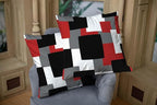 CAPSCEOLL Geometric Throw Pillow Covers 20X20 Set of 2 Soft Geometry Black Red White and Gray Pillow Cases Cushion Covers for Living Room Bedroom Decorative Throw Pillowcases for Sofa Couch Chair