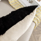 Rabbit Skin Fur Luxury Pillowcases Cushion Cover Soft Throw Cases for Living Rooms Home Living Room Decorative Rabbit Hide Cushion Cover Throw Pillow Covers Case (Black) 16in×16in