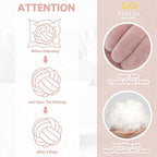 Sioloc Soft Knot Ball Pillows,Round Throw Pillow Cushion Home Decoration Plush Pillow,Throw Knotted Pillow Handmade Round Pillow（7.8inches,Beige）