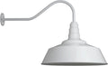 Steel Lighting Co. Redondo Barn Light | Outdoor Wall Mounted | 20 inch Dome | 23 inch Gooseneck | Large Farmhouse Warehouse Light Made in America | White Exterior/White Interior