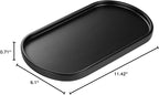 Luxspire Resin Vanity Tray, Toilet Tank Oval Storage Tray, Soap Tray Bathtub Tray Bathroom Countertop Organization for Towel Plant Bathtub Accessories Ring Holder Jewelry Organizer, M, Matte Black
