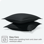 Bare Home Euro Pillow Sham Covers - Set of 2 - Premium 1800 Ultra-Soft Microfiber - Double Brushed - Bed Pillow Shams - Pillows Not Included (Set of 2, Black)