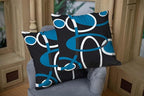 CAPSCEOLL Black Blue White Geometric Circle Printing Decorative Throw Pillow Case 16X16Inch Set of 2 Home Decoration Pillowcase Zippered Pillow Covers Cushion Cover
