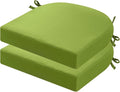 idee-home Outdoor Chair Cushions Set of 2, Thick 19" x 19" x 3" Outdoor Seat Cushions Patio Furniture Waterproof with Ties, Dining Pads