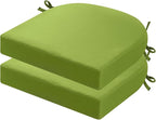 idee-home Outdoor Chair Cushions Set of 2, Thick 19" x 19" x 3" Outdoor Seat Cushions Patio Furniture Waterproof with Ties, Dining Pads