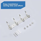 Wall Hooks Heavy Duty, 12 Inch Coat Rack Wall Mount with 4 Hooks, Silver Wall Hooks Hangers for Entryway, Bathroom - for Hanging Backpack, Bag, Coat, Purse, Hat, Towel, Clothes,2 Packs
