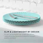 TP Melamine Plates Set of 8, 8-Inch Lightweight Reusable Plates for Picnic, Party, BBQ & Camping, Dishwasher Safe Tableware for Salads, Appetizers & Desserts, Teal