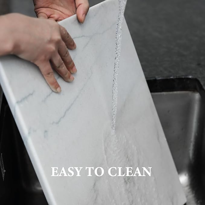 Koville Brazilian Natural Marble Cutting Board for Kitchen, 16x12inch Large Hand Crafted Marble Slab for Cheese, Charcuterie, Pastry Board - Wedding Gift, House Warming Gift