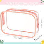 Weewooday 12 Pieces Clear Makeup Bags Cosmetic Storage Bags PVC Zipper Pouches Travel Waterproof Makeup Plastic Case for Women Organizing Toiletries Traveling Bathroom(Medium,Pink)