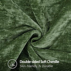 decorUhome Christmas Chenille Soft Throw Pillow Covers 16x16 Set of 2, Farmhouse Velvet Neutral Decorative Euro Fall Pillow Covers with Stitched Edge for Couch Sofa Bed Home Decor, Forest Elf