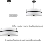 HYDELITE Black Pendant Light Drum Black Chandelier Modern 4 Light for Dinnng Room Living Room Bedroom