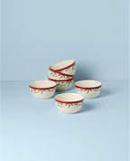 Lenox 893492 Holiday 6-Piece Dessert Bowl Set, Christmas Dinnerware, Hosting