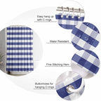 Vandarllin Rustic Navy Blue White Buffalo Check Plaid Pattern Shower Curtain, Farmhouse Shower Curtains Set with Hooks, Waterproof Fabric Bathroom Curtains Decor Home Accessories,66 X 72 Inch Long