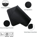 Silicone Dish Drying Mat for Multiple Usage,Easy clean,Eco-friendly,Heat-resistant Silicone Mat for Kitchen Counter or Sink,Refrigerator or Drawer Liner Black 3XL 28 inches x 18 inches